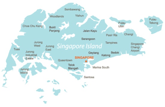 แผนที่ประเทศสิงคโปร์